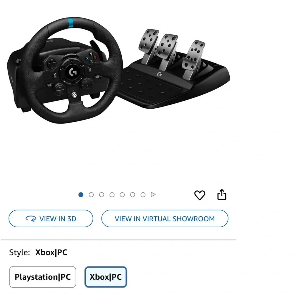Logitech Black and Blue Racing Wheel with Pedals